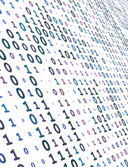 Leinwandbilder - Matrix background with binary code. Vector pattern with ones and zeros