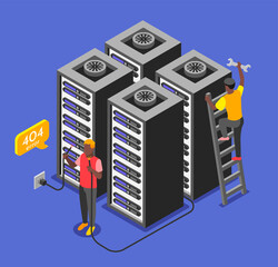 Wall Mural - error isometric background