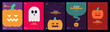 © Molibdenis-Studio - Happy Halloween. October 31. A set of simple vector illustrations. Minimalist, geometric, background pattern, icon. Perfect for poster, media banner, cover or postcard.