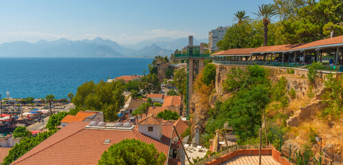 Wall Mural - ANTALYA, TURKEY: Beautiful Old town Kaleici on a sunny day in Antalya.