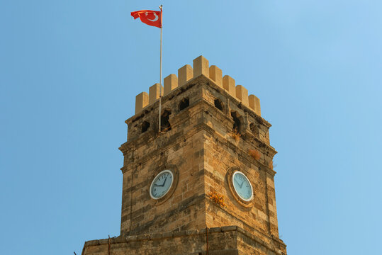 ANTALYA, TURKEY: Clock tower from the citadel in Antalya.