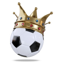 Bronze Crown On Soccer Ball Concept Of Win In Football Sport