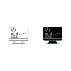 Wall Mural - Dashboard admin line icon. Simple outline style. User panel template, data analysis, agency, graph, business linear sign color editable