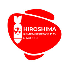 vector illustration of Hiroshima day with Hiroshima Peace Memorial. August 6th. japanese bombing memorial poster in world war 2