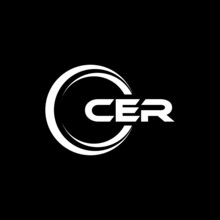 CER Letter Logo Design With Black Background In Illustrator, Vector Logo Modern Alphabet Font Overlap Style. Calligraphy Designs For Logo, Poster, Invitation, Etc.