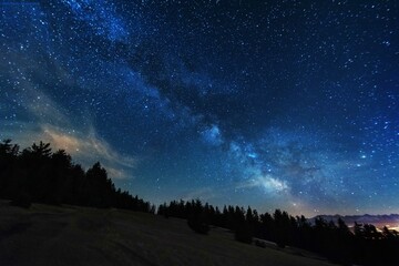 Wall Mural - night photos in the high tatras mountains with a bright starry sky and the milky way