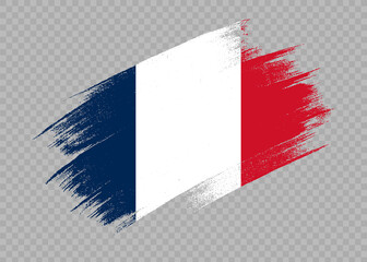 Poster - France flag with brush paint textured isolated  on png or transparent  background,Symbol of France, template for banner,card,advertising ,promote,web design,vector, top olympic gold winner