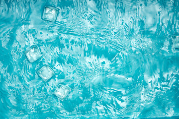 Canvas Print - Cool transparent ice in summer