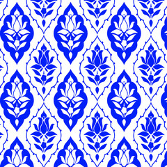  seamless pattern with blue flowers