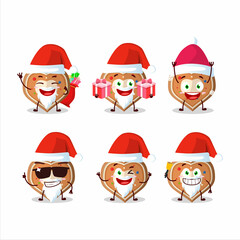 Canvas Print - Santa Claus emoticons with gingerbread heart cartoon character