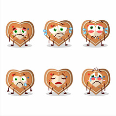 Poster - Gingerbread heart cartoon character with sad expression