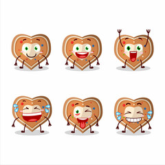 Wall Mural - Cartoon character of gingerbread heart with smile expression