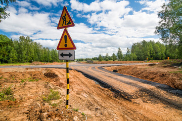 road signs installed on the new road