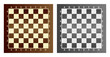 Two empty chess board. Concept of graphic vector illustration. Art design checkered, checkerboard or chessboard