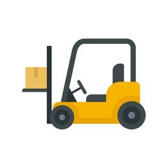 Poster - Forklift icon flat isolated vector