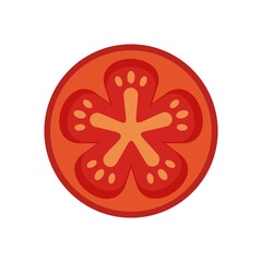 Poster - Cutted tomato icon flat isolated vector