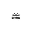 minimalist line art bridge logo design