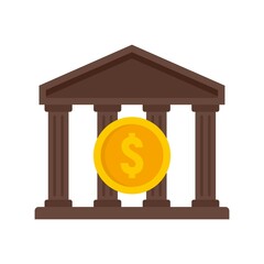 Sticker - Online banking icon flat isolated vector