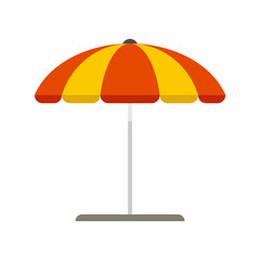 Poster - Beach umbrella icon flat isolated vector