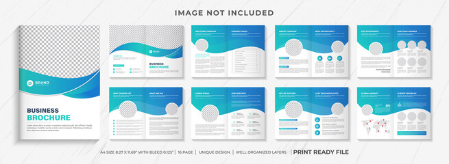 company profile brochure template layout design, 16 pages corporate brochure design template, Minimal Business Brochure template design
