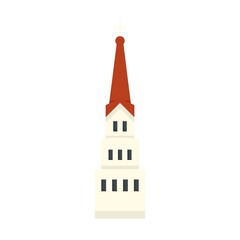 Wall Mural - Riga church building icon flat isolated vector