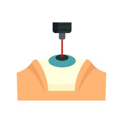 Poster - Laser eye examination icon flat isolated vector