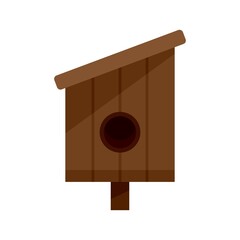 Canvas Print - Summer bird house icon flat isolated vector