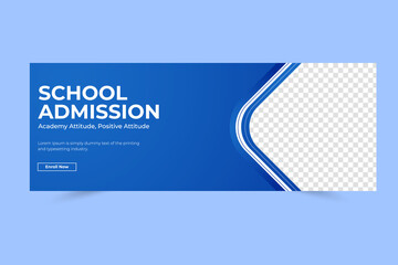 kids school education admission cover design and web banner template