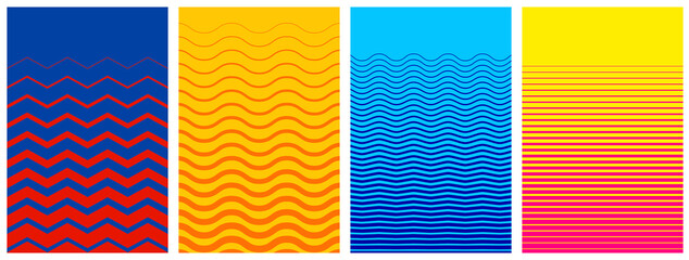 Wall Mural - Set of abstract halftone colorful backgrounds.