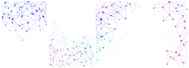Set of abstract polygonal triangle mesh.