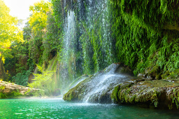 Wall Mural - Famous Kursunlu Selalesi, Waterfalls in Antalya, Turkey.