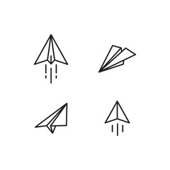 Canvas Print - Set of Simple Flat Paper Plane Icon Illustration Design, Paper Plane Symbol Collection with Outlined Style Template Vector