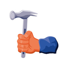 Sticker - hand with hammer