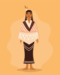 Wall Mural - young woman indigenous