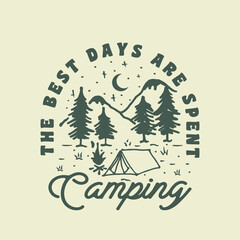 camping vector illustration, tshirt camping design