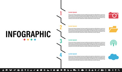 Wall Mural - Infographic design business concept vector illustration with 4 steps or options or processes represent work flow or diagram or web button banner