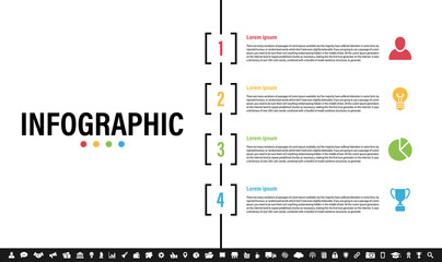 Wall Mural - Infographic design business concept vector illustration with 4 steps or options or processes represent work flow or diagram or web button banner