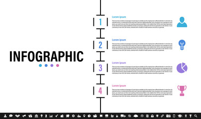 Wall Mural - Infographic design business concept vector illustration with 4 steps or options or processes represent work flow or diagram or web button banner