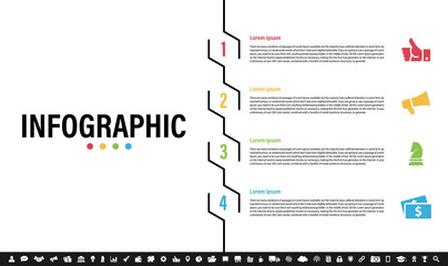 Wall Mural - Infographic design business concept vector illustration with 4 steps or options or processes represent work flow or diagram or web button banner