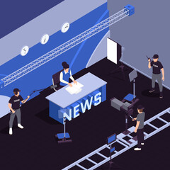 Wall Mural - TV Show Isometric Background