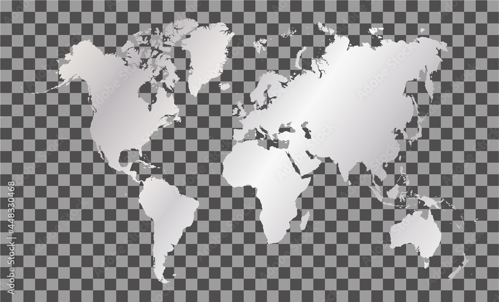 Silver Triangle Map silver world map on transparent background Stock Vector | Adobe Stock