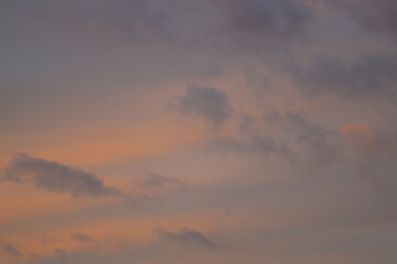 Canvas Print - sky in the evening with orange rays. nature at sunset