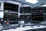 Fototapeta  - group of stock data monitor analyzing data stock market in monitoring room on the data presented in the chart, forex trading graph, stock exchange trading online, financial investment