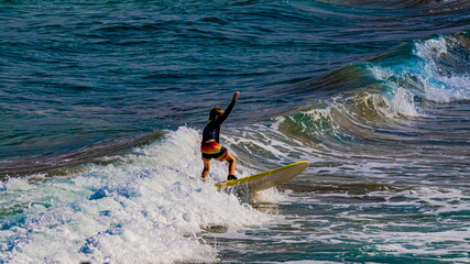 Poster - boy surfer in action