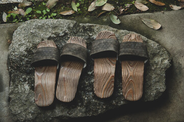 Japanese style slippers at outdoor