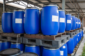 Oil barrels blue