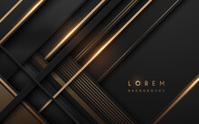 Abstract Black And Gold Lines And Shapes Background