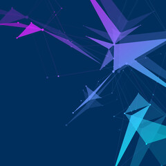 Leinwandbilder - Geometric connected background lines and dots. Simple technology abstract graphic background design, illustration.