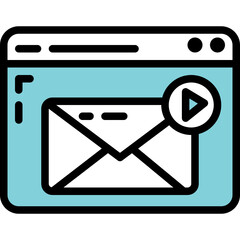 Sticker - email one color icon