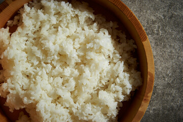 Wall Mural - Ripe rice in bamboo barrels